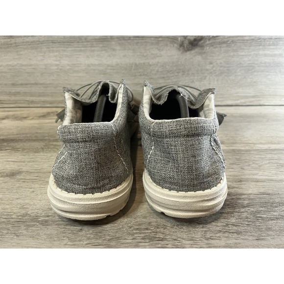 Hey Dude Wally Linen Iron Gray Slip-On Casual Sneaker Shoes Men's Size 14 - Picture 4 of 9